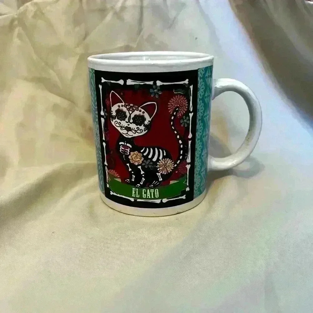 Day of the dead cocinaware cat mug